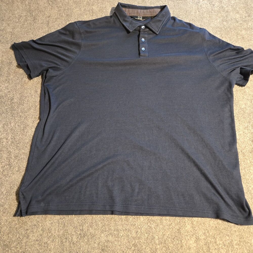 Michael Strahan Polo Shirt Mens XXL Blue Short Sleeve Pullover Cotton/Polyester